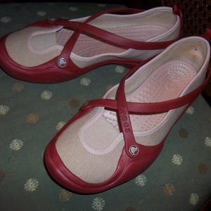 CROCS CELESTE PINKS CRISS CROSS MARY JANE SHOES 11 W